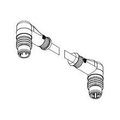 Woodhead Micro-Change (M12) Double-Ended Cordset, 4 Pole, Male (90 Degree) To Male (90 Degree) E11A06311M020